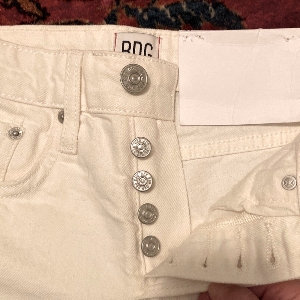 BDG White Denim Shorts